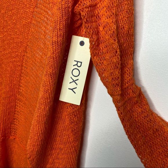 Roxy Open Knit Orange Cardigan NWT - Picture 7 of 13